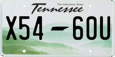 TN license plate X5460U