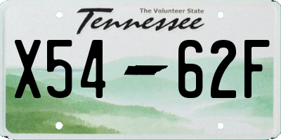 TN license plate X5462F