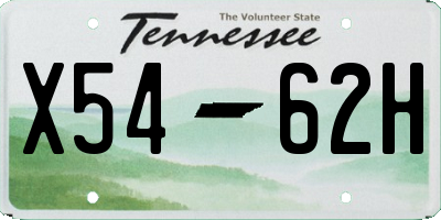 TN license plate X5462H