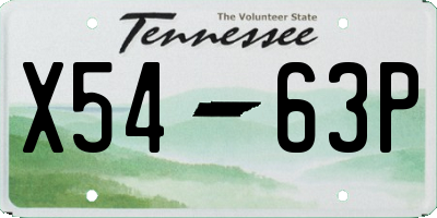 TN license plate X5463P