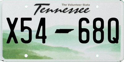 TN license plate X5468Q