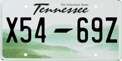 TN license plate X5469Z