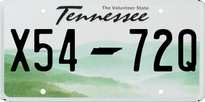 TN license plate X5472Q