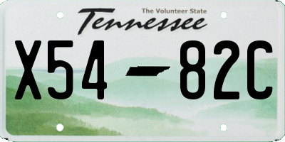 TN license plate X5482C