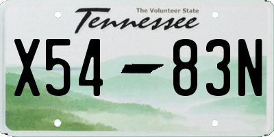TN license plate X5483N