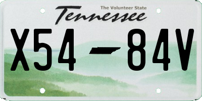 TN license plate X5484V