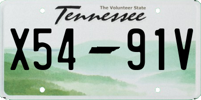 TN license plate X5491V