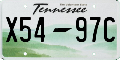 TN license plate X5497C