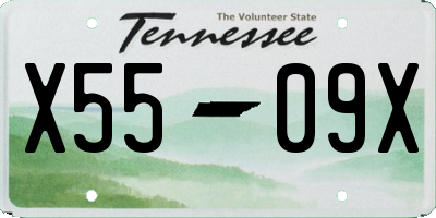 TN license plate X5509X