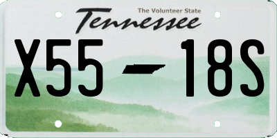 TN license plate X5518S
