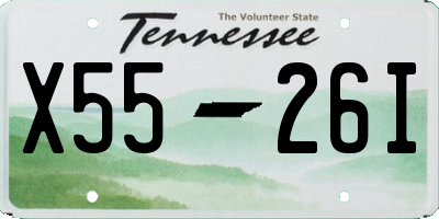 TN license plate X5526I