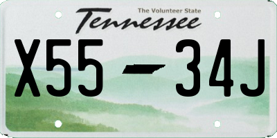 TN license plate X5534J
