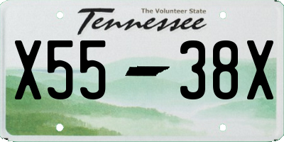 TN license plate X5538X