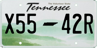 TN license plate X5542R