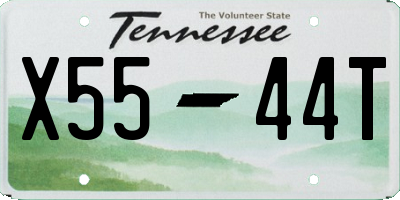 TN license plate X5544T