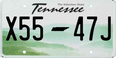 TN license plate X5547J