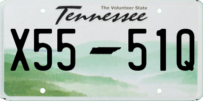 TN license plate X5551Q
