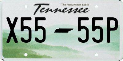TN license plate X5555P