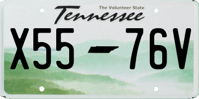 TN license plate X5576V
