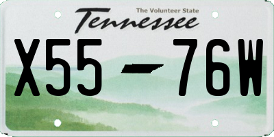 TN license plate X5576W