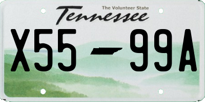TN license plate X5599A