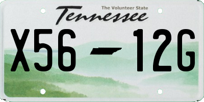 TN license plate X5612G