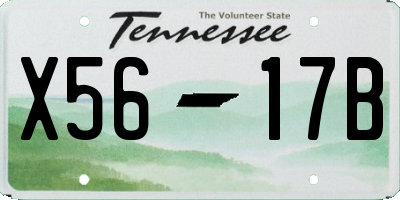 TN license plate X5617B