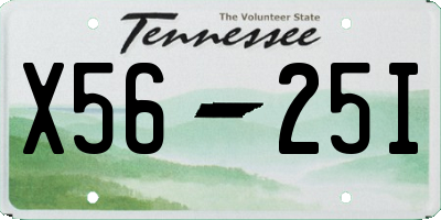 TN license plate X5625I