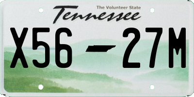 TN license plate X5627M