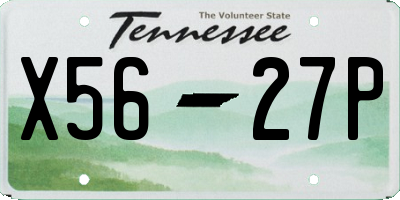 TN license plate X5627P