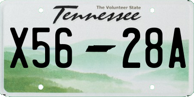 TN license plate X5628A