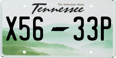 TN license plate X5633P