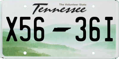 TN license plate X5636I