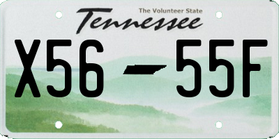 TN license plate X5655F