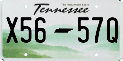 TN license plate X5657Q