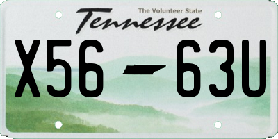 TN license plate X5663U