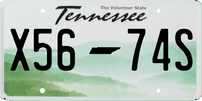 TN license plate X5674S