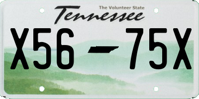 TN license plate X5675X