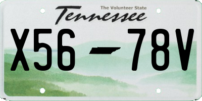 TN license plate X5678V