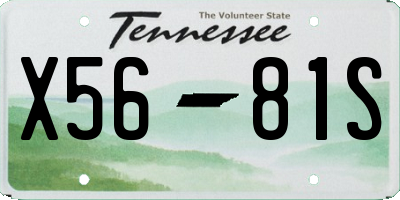 TN license plate X5681S