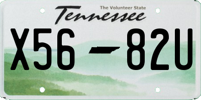 TN license plate X5682U