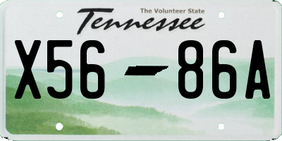 TN license plate X5686A
