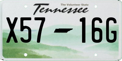 TN license plate X5716G