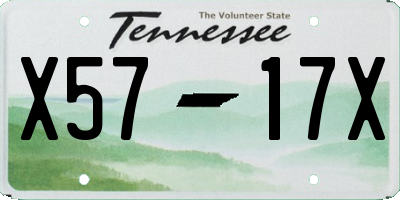 TN license plate X5717X