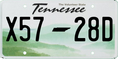 TN license plate X5728D