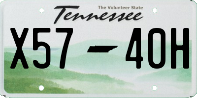 TN license plate X5740H