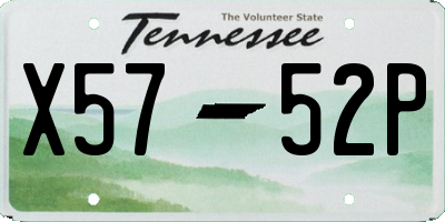 TN license plate X5752P