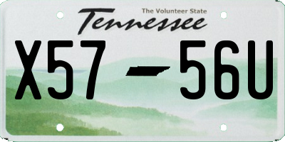 TN license plate X5756U