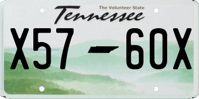 TN license plate X5760X