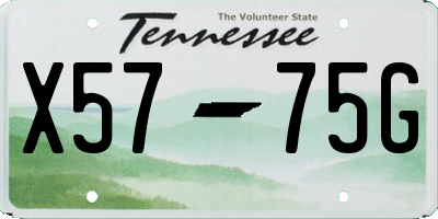 TN license plate X5775G